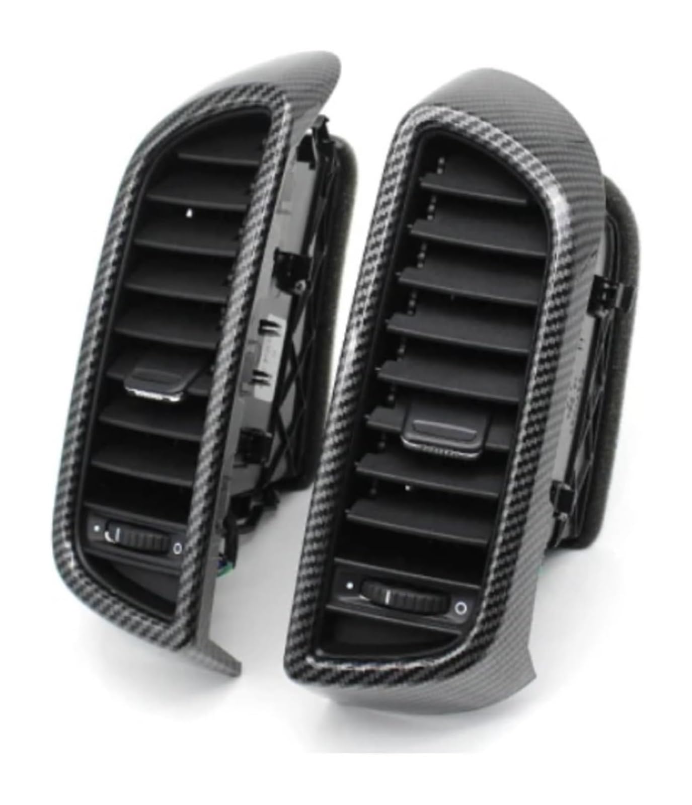 Grille d'aération centrale Cayenne 7P5 2010-2015 look argent carbone avant - 4