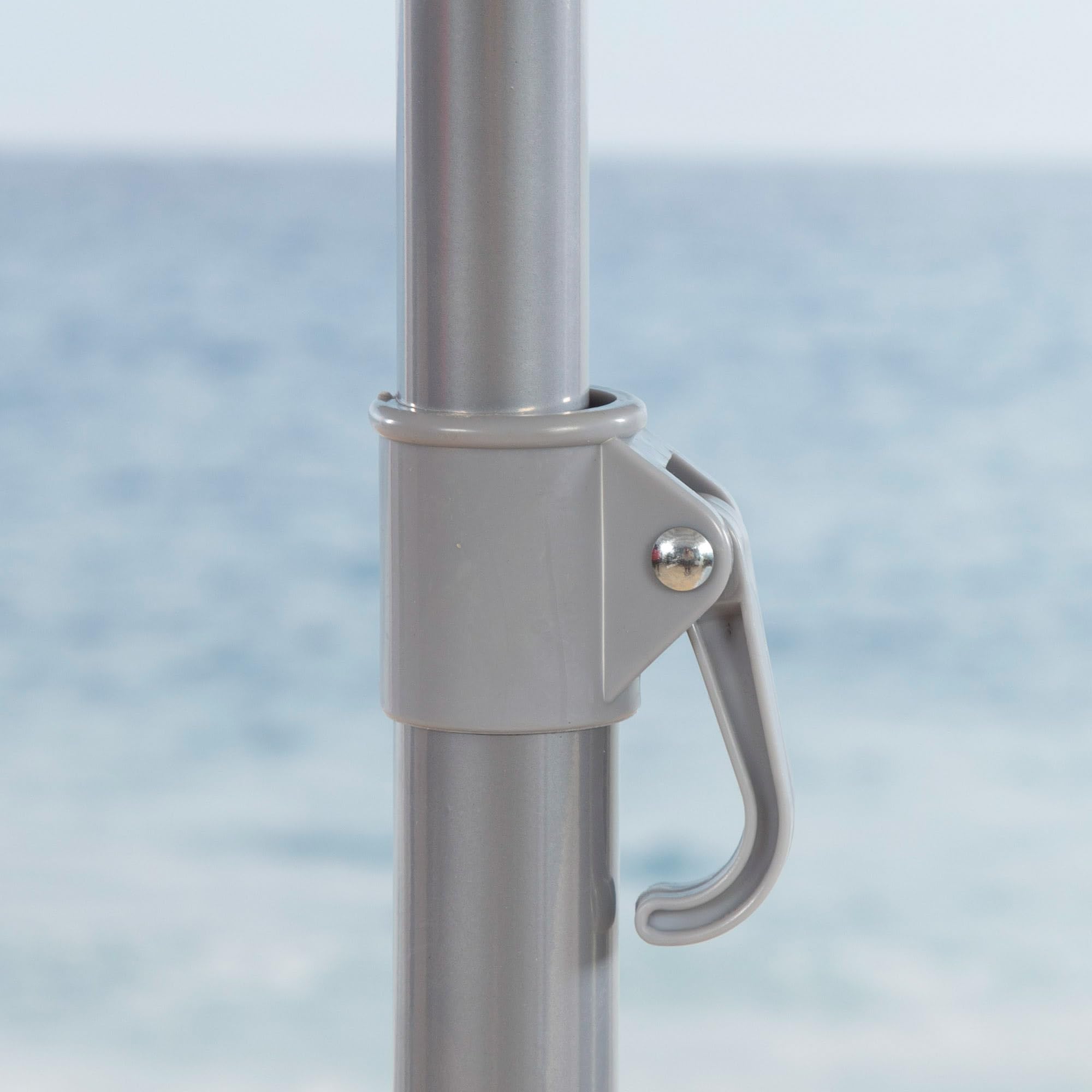 AKTIVE 62404 Ombrellone da spiaggia antivento 240 cm, 8 aste in fibra, protezione UV50, inclinabile, ventilazione Max+Air, manico in metallo 28/32 mm, tessuto Oxford 90 g, con custodia
