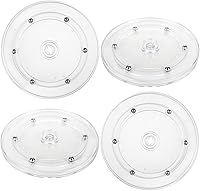Vista 1 de Juego de 4 platos giratorios pequeños Lazy Susan de 6 pulgadas de acrílico transparente Lazy Susan con rodamientos de bolas de acrílico, bandeja