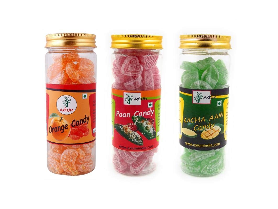 Axium Sweet Orange, Paan & Kacha Aam Candy Toffee Combo Pack of3 (Total