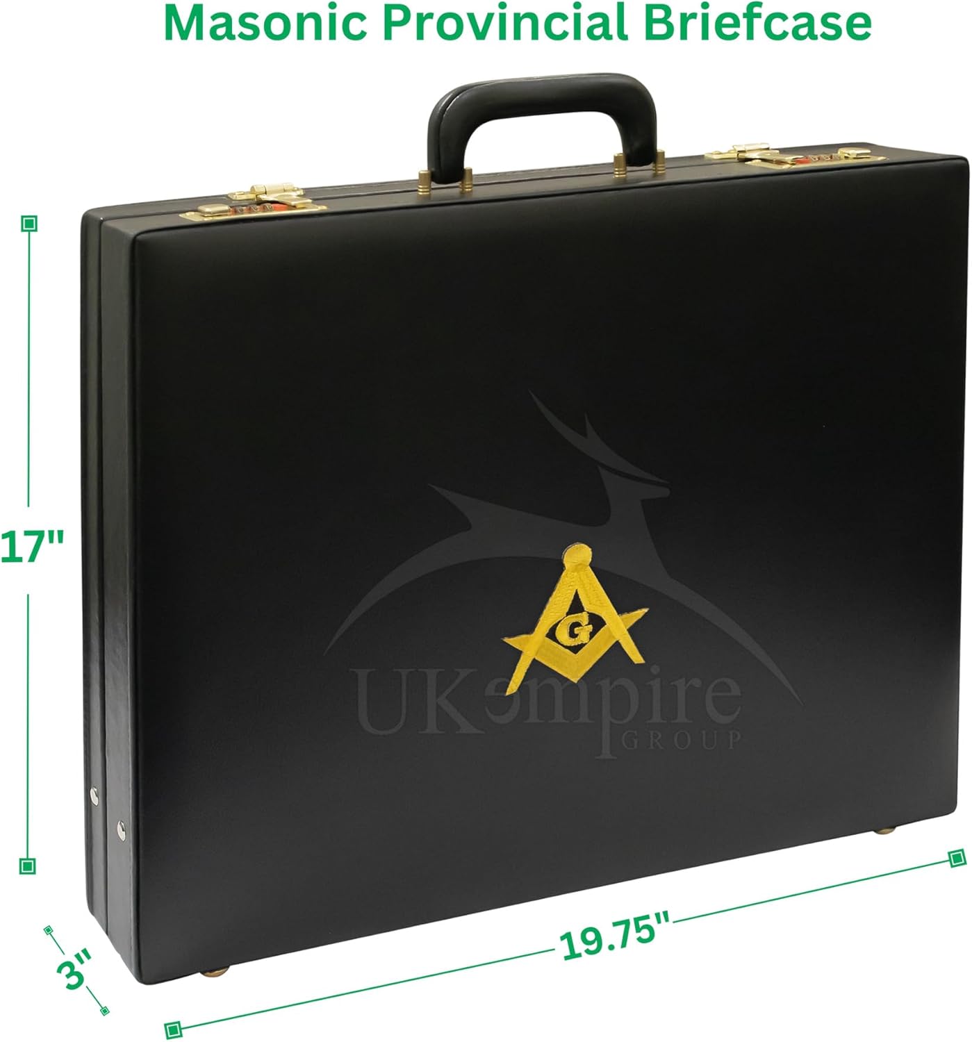 Premium Masonic Apron Hard Briefcase, Square Compass G Emblem (Provincial) – Freemason Bags & Cases