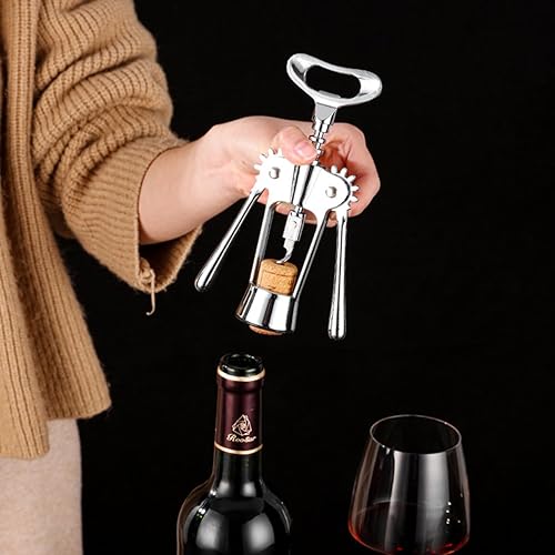 Miniatura 4 de 2 piezas de abridor de vino de aleación de zinc de alta calidad eleva tu experiencia de vino con abridor de botellas multifuncional, diseño mejorado