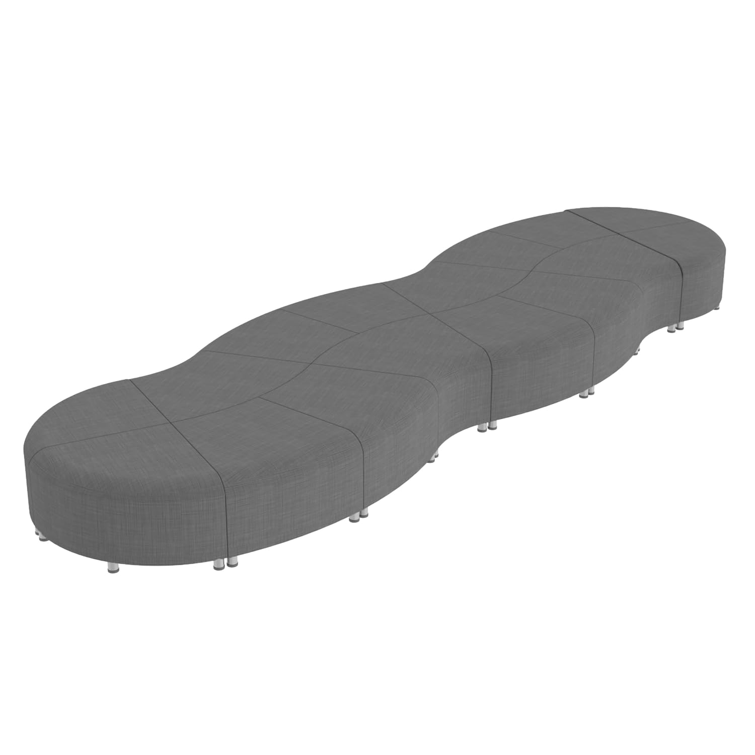 FDP Pro Series Connect Curved Swell Backless Seating Collaborative Commercial Furniture for Hotel Lobby Office Restaurant Waiting Room