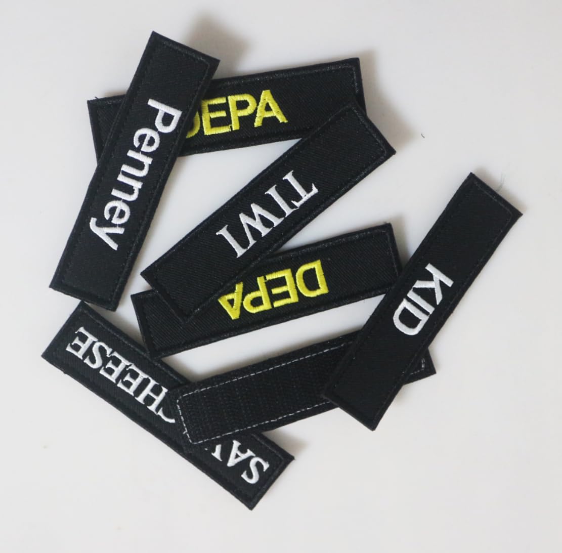 2 Stuks Gepersonaliseerde Naampatches - 10,2 X 2,5 Cm, Wit Op Zwart, Strijk Of Naai, Voor Motorvest, Jas, Tas, Hondenharnas