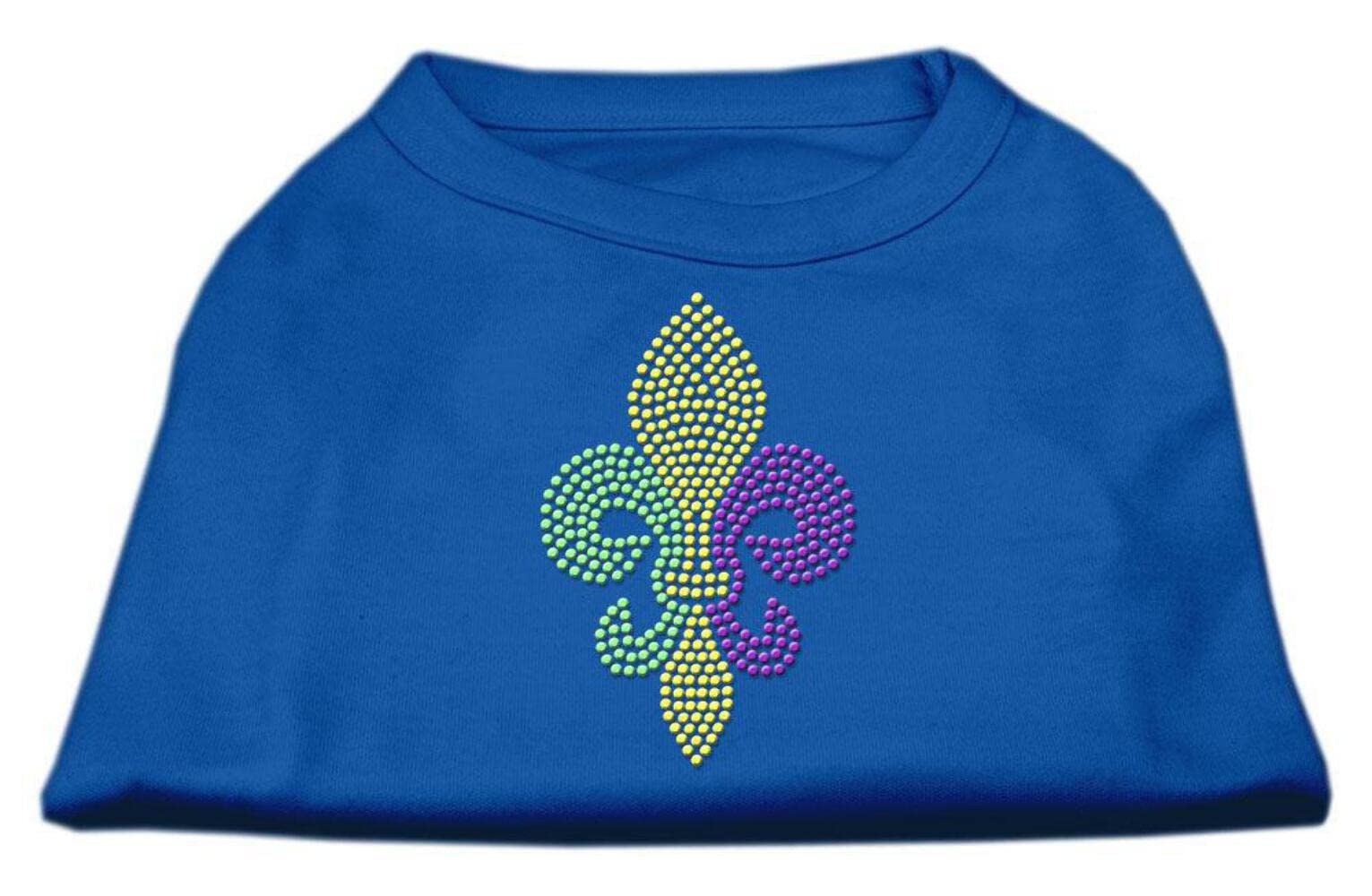 Mirage Pet Products Mardi Gras Fleur De Lis Rhinestone Dog Shirt, XX-Large, Blue