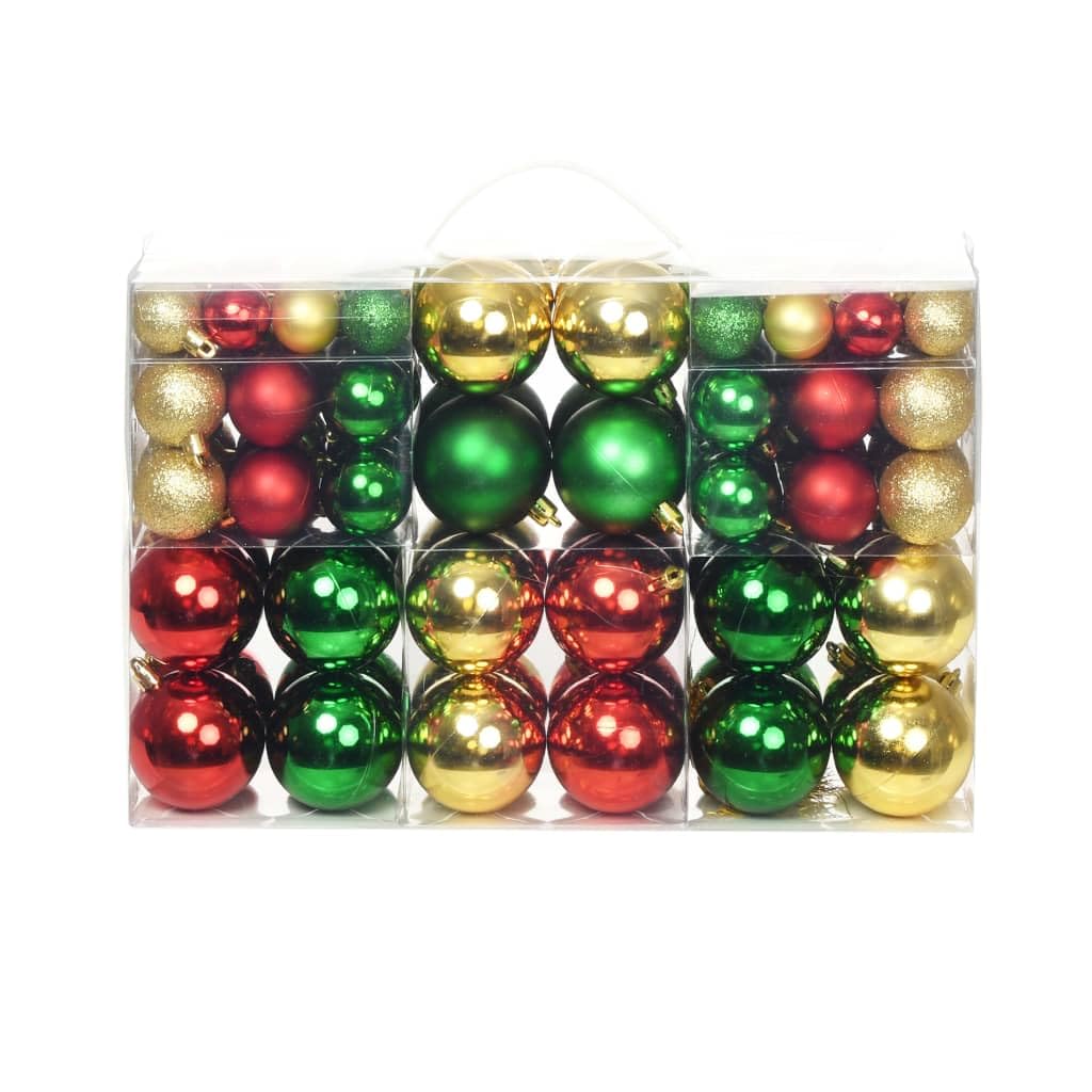 Decor - Bolas de Navidad (100 unidades, rojo/dorado/verde, decoraciones de temporada y festividades)