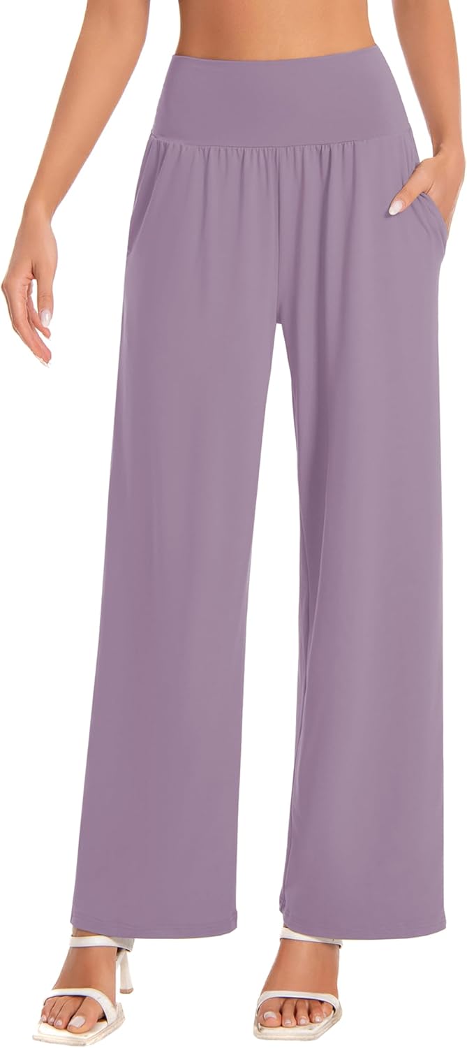 BUBBLELIME 20"/27"/29"/31"/33"/35" Women's High Waist Wide Leg Yoga Pants Loose Comfy Lounge CasualSweatpants with Pockets