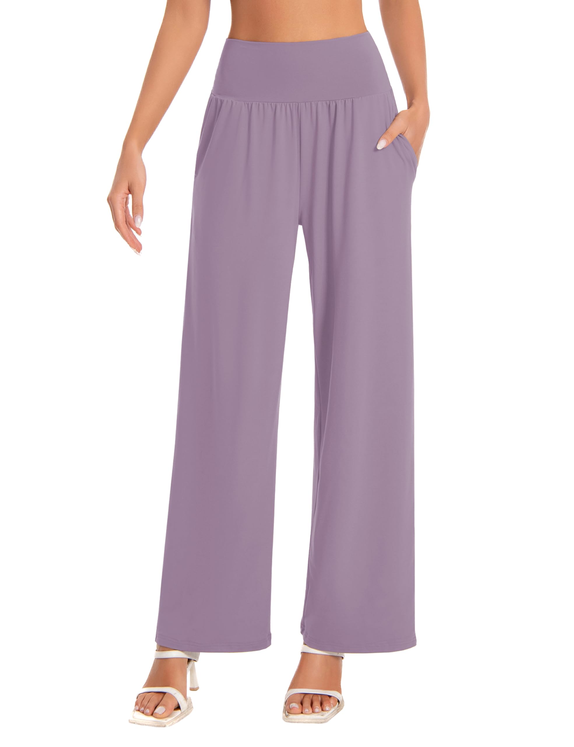 BUBBLELIME 20"/27"/29"/31"/33"/35" Women's High Waist Wide Leg Yoga Pants Loose Comfy Lounge CasualSweatpants with Pockets