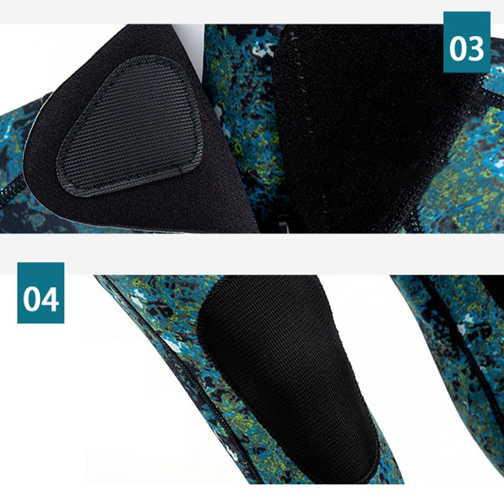 Uomo Donna Mute complete 3mm Neoprene mimetico a prova di freddo caldo pezzo unico Mute da sub Addensare termico Costumi da bagno Manica lunga Cerniera posteriore Protezione UV Tuta per immersioni S