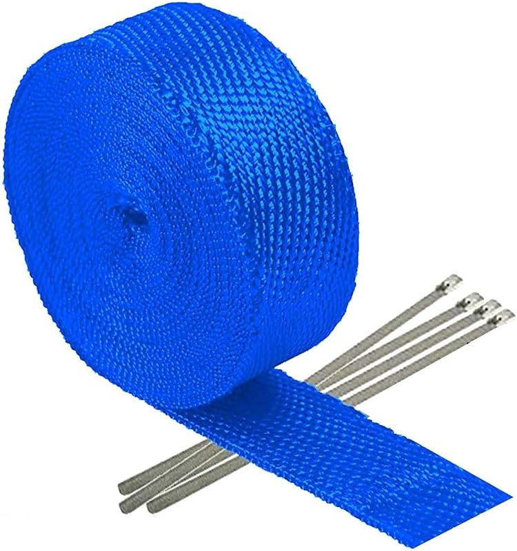 Manta térmica para escapamento Stark Industries de fibra de vidro azul – 2,54 cm x 15,24 m