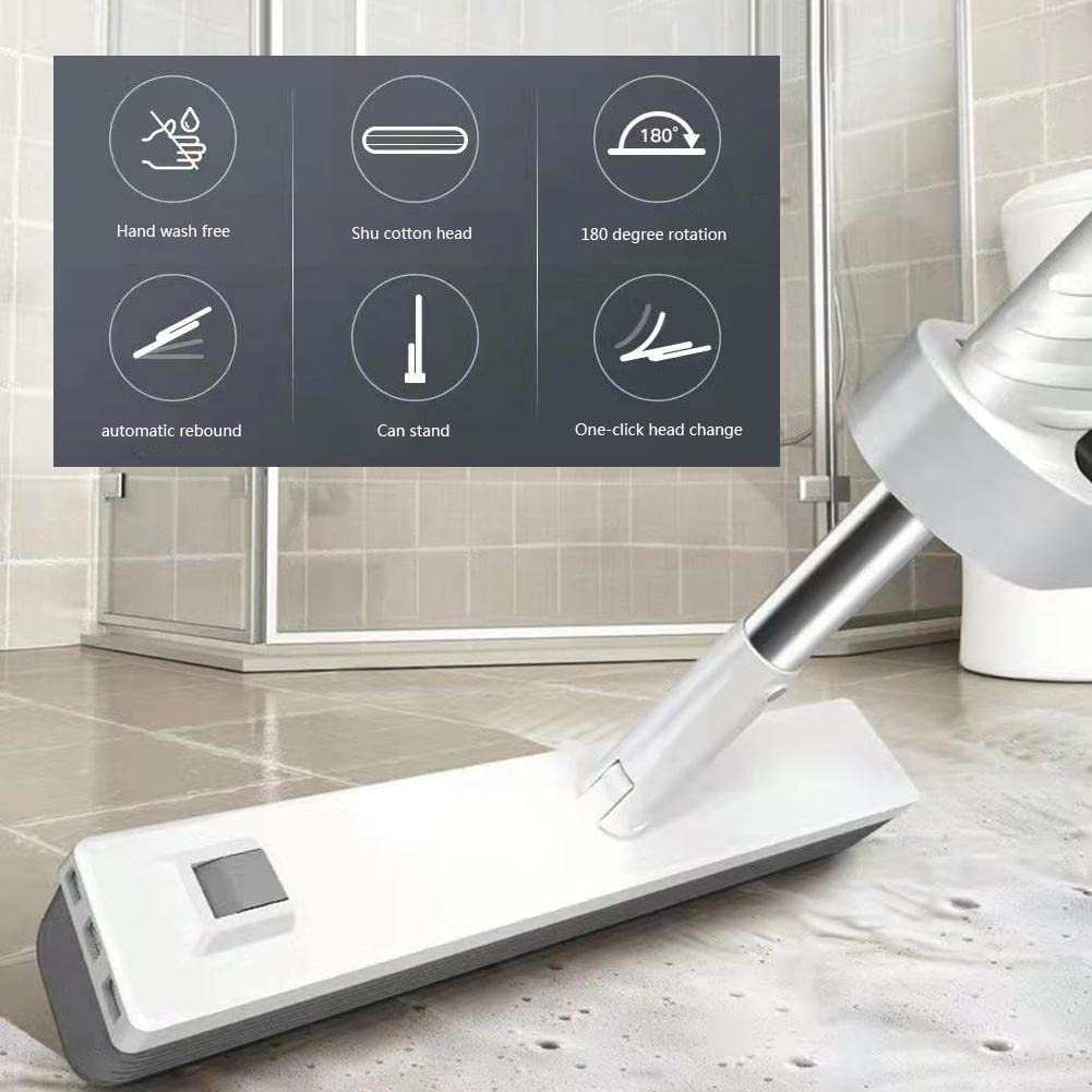 JINYISI Mop,Floor mop,Hardwood Floor mop,Sponge mop,Easy Squeeze mop,mops for Floor Cleaning,Clean Home mop,with 1 Sponge mops Head