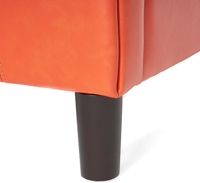 Sillón Napoli Cuero Naranja miniatura 7