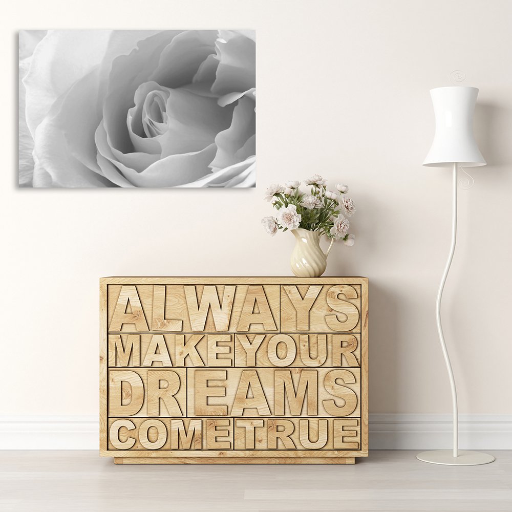 Feeby Cuadro En Lienzo Rosa 80x60 cm 1 Pieza Modernos Impresión Artística Calidad Fotografica Imagen Decoración de Pared Salon Dormitorio Cocina Oficina Pasillo Blanco Gris