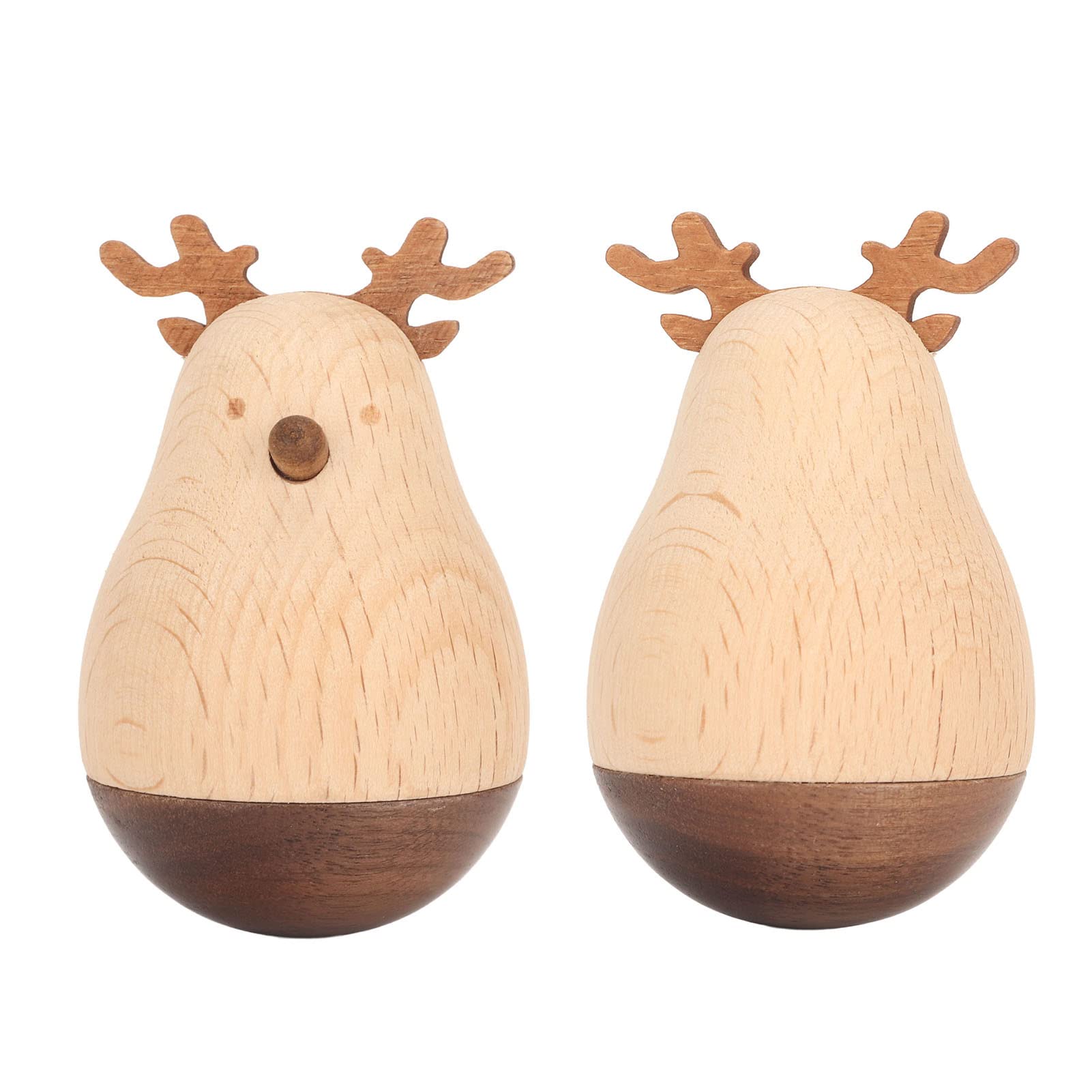 Cryfokt Cute Wobbler Toy Deer Design Roly Poly Balancing Toy for Kids Home Tabletop Made of Synthetic Wood 5 X 5 X 7cm