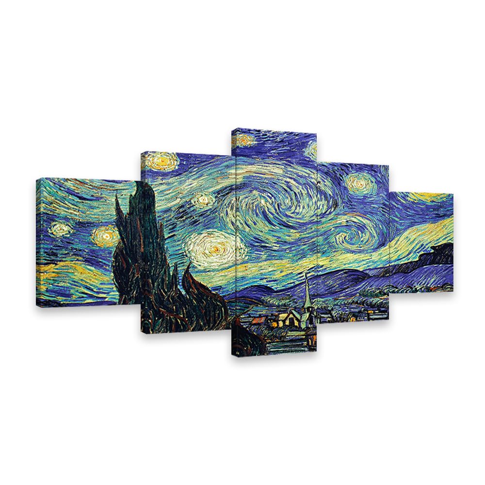 Amazon.co.jp: ゴッホ星月夜 5 アートパネル絵画レプリカ壁掛けホーム