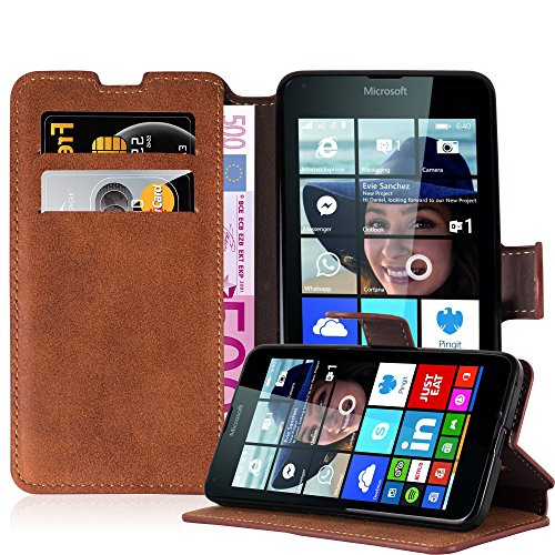 cadorabo Book Case works with Nokia Lumia 640 in GRASS GREEN - with Magnetic Closure, Stand Function and Card Slot - Wallet Etui Cover Pouch PU