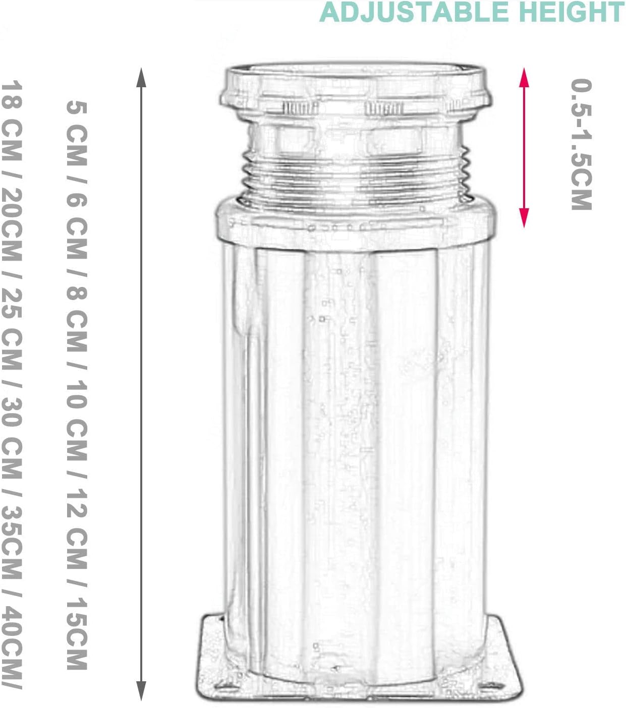 Furniture Legs,4Pcs,Stainless Steel Furniture Legs,Adjustable Legs,Sofa Replacement Legs,Metal Furniture Legs for Tables,cabinets,Bedside Tables,Silver-12cm/5in