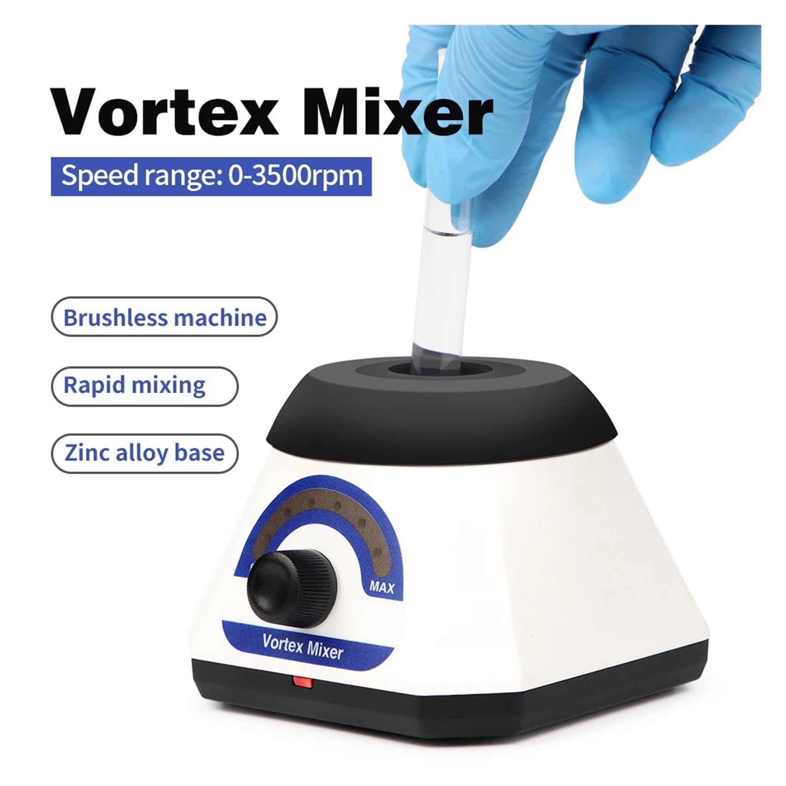 Laborschüttler, VM1/VM1S 3500 U/min Kleinvolumen Konstante/Einstellbare Geschwindigkeit -Mixer Mini-Zentrifugal-Reagenzglas-Oszillator Stufenloser Mixer(Adjustable Speed)