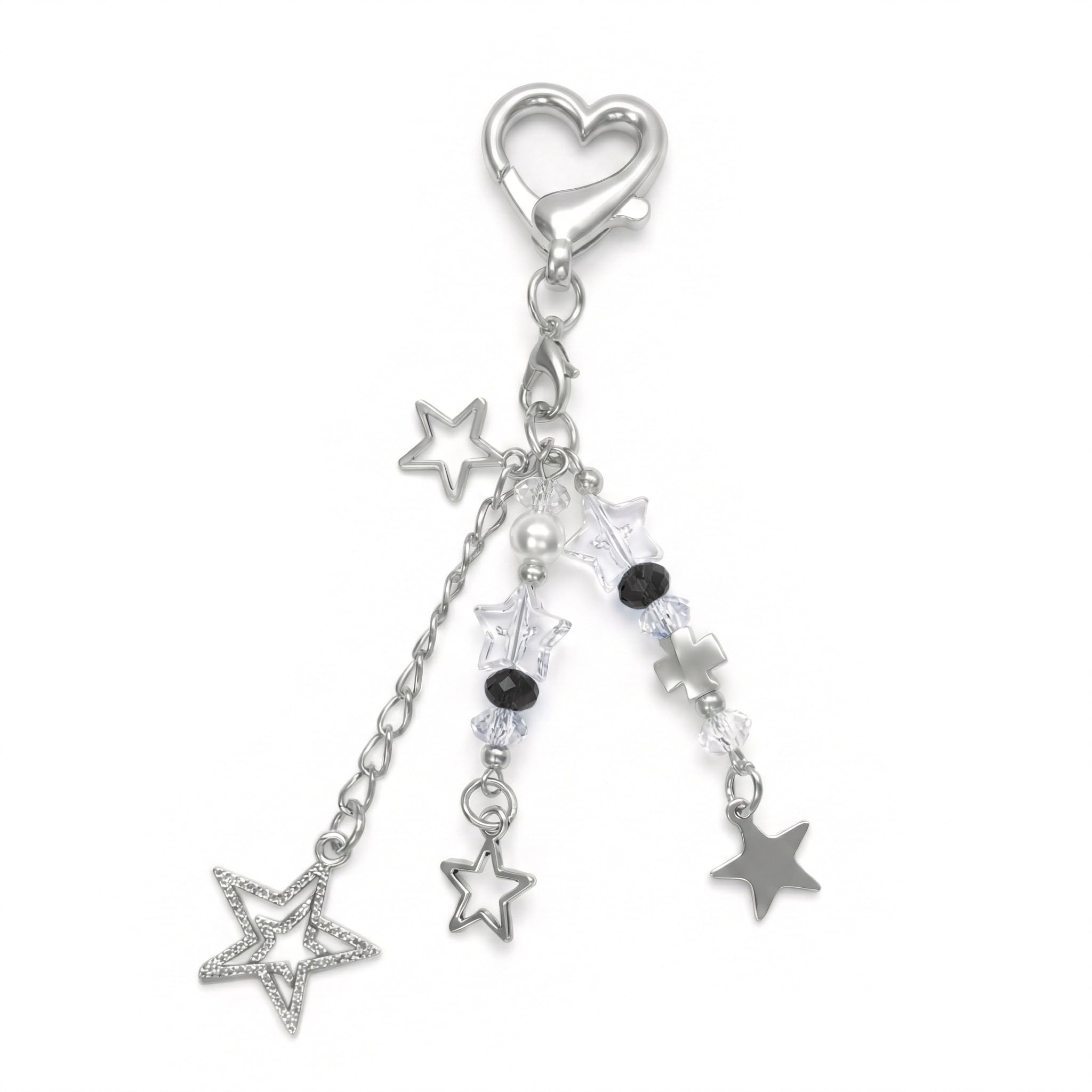 Cute Keychain Aesthetic Y2K Keychain Accessories Heart Butterfly Strawberry Bear Key Chain for Keys Bags Women Gifts