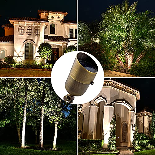 Mik Solutions Solid Brass Landscape Spotlight 101-12V Low Voltage Landscape Lights, Outdoor Landscape Lighting For Home, Garden, Flags, Outdoor Wall Lights With Ground Stake And Led Bulb #TOP5