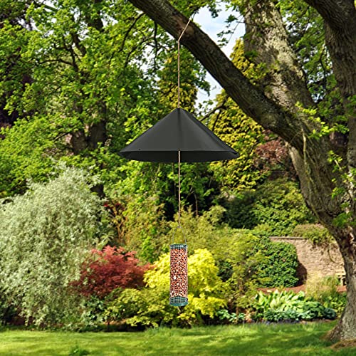 MEKKAPRO Squirrel Baffle Blocker, Wrap Around, 18-Inch - Black Powder Coated Steel, Bird Feeder Station Protection, Wrap Guard, Squirrel Stopper Protect and Deter Squirrels Rodents Chipmunks