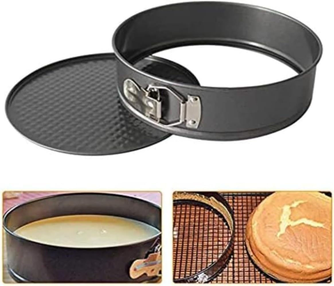 ケーキの型 ウン ケーキ型 ロックケーキ型 炭素鋼製 円形活底 バネ式 デコ型 底取れ式 焙煎シフォンケーキ金型 (22+24+26