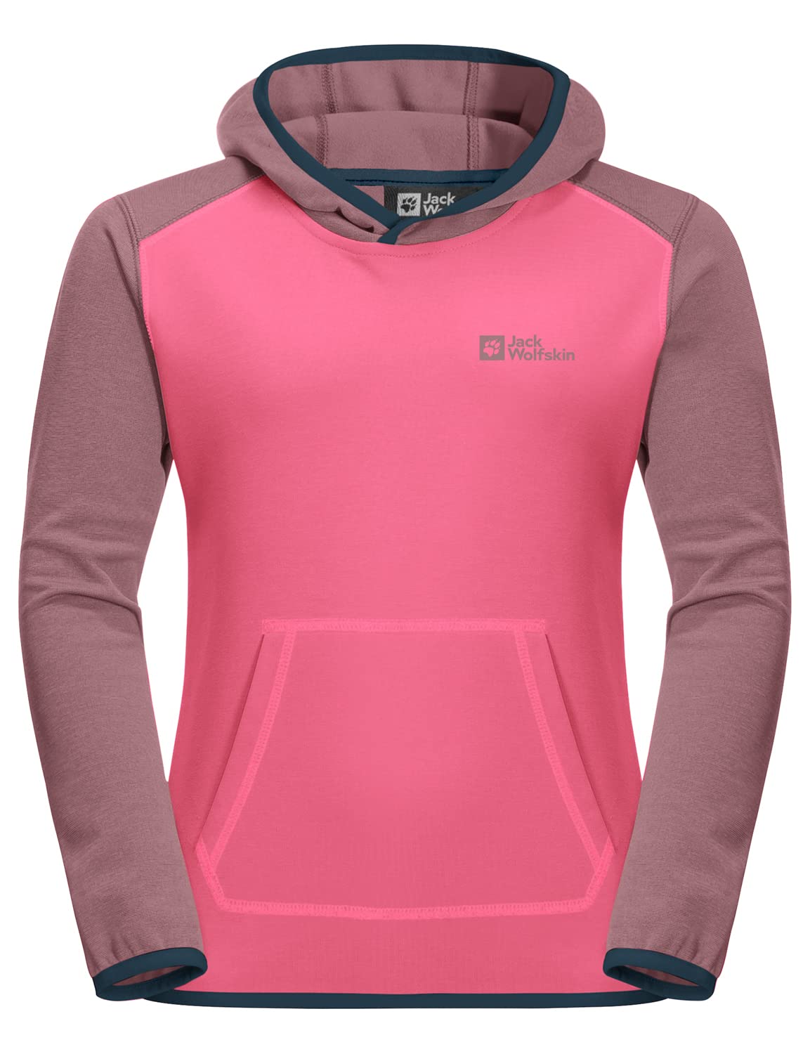 Jack Wolfskin Active Hoody K Hooded Sweatshirt, Pink Lemonade, 128 cm