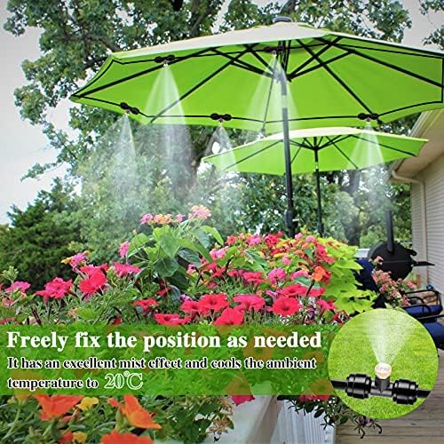 HUGYU Misting Cooling System 65.6FT (20M) Misting Line for Outdoor