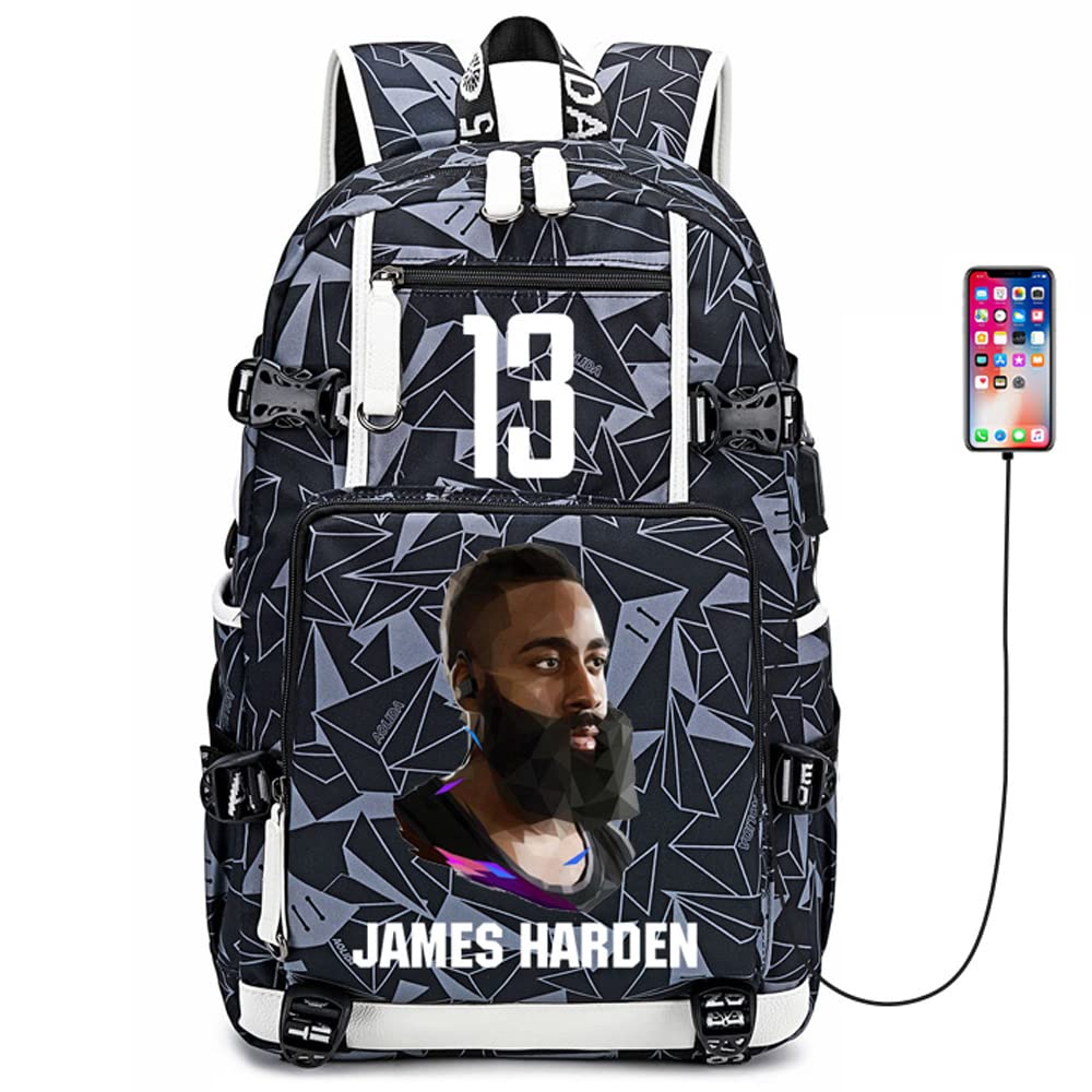 FANwenfeng Basketball Player Harden Multifunction Backpack Travel Daypacks Fans Bag for Men Women (Style 9)