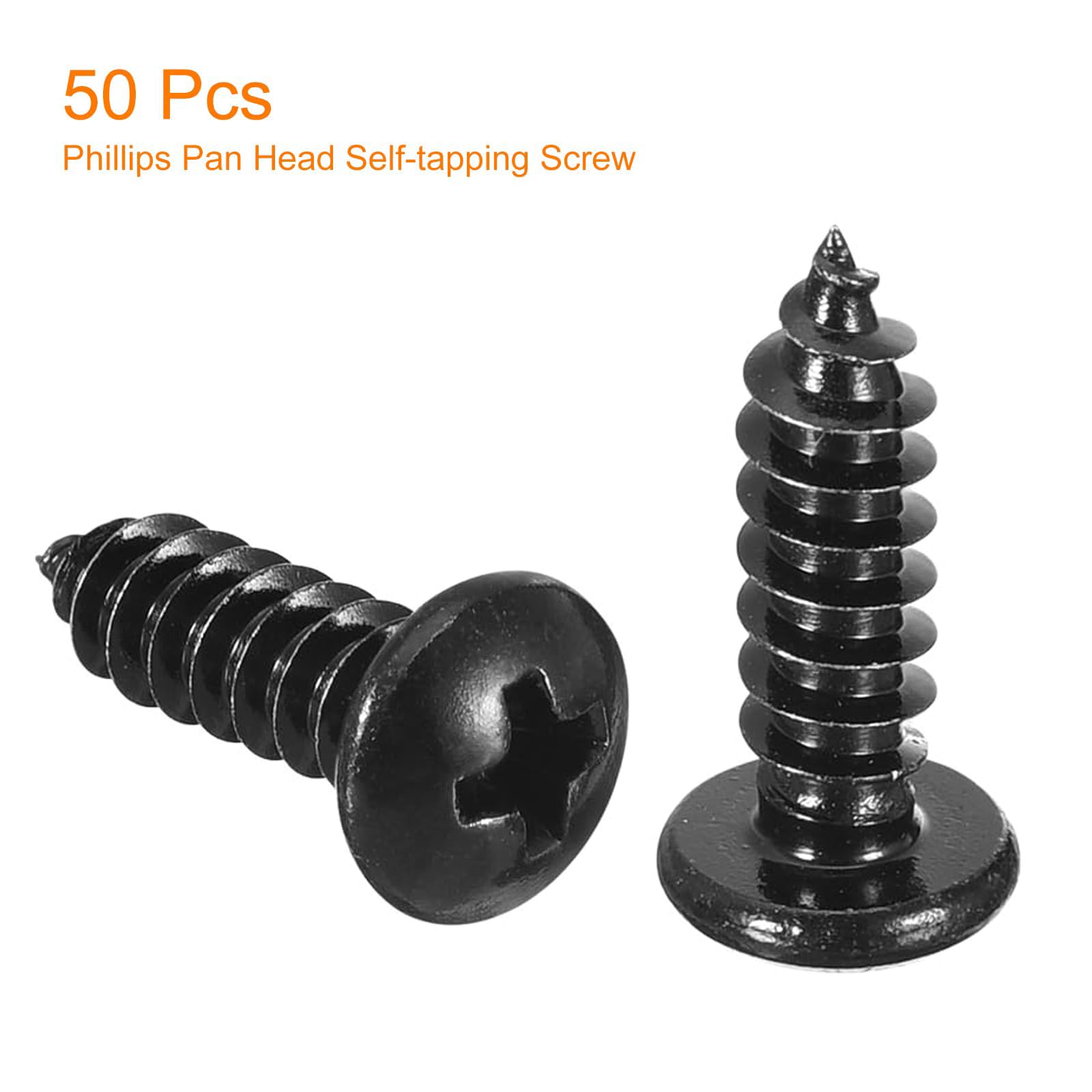 TA-VIGOR 50Pcs Self Tapping Screws, M5 Phillips Pan Head Screw, 16mm Round Head Tapping Screws - Image 3
