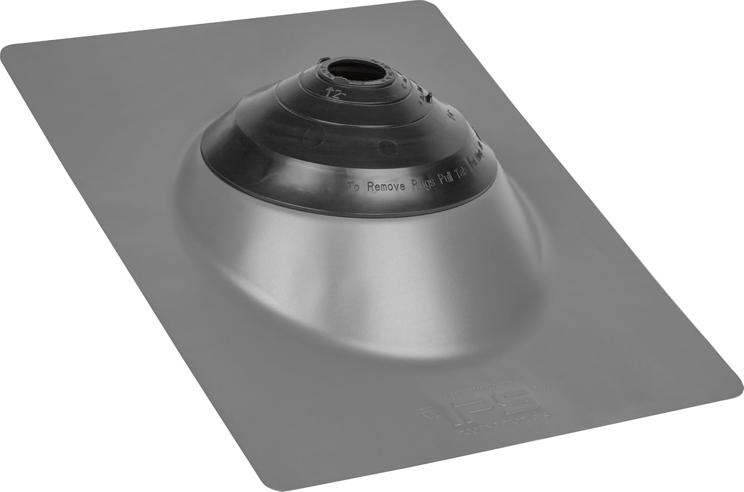 Water-Tite 81880 Multi-Size 4N1 Roof Flashing, 18-by-18-Inch Galvanized Steel Base with PVC Collar, for 1-1/4- to 4-Inch Pipes, Mill Finish