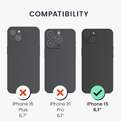 Miniatura 2 de kwmobile Juego de fundas transparentes 5 en 1 compatibles con iPhone 15, incluye protectores de pantalla y cámara, transparente