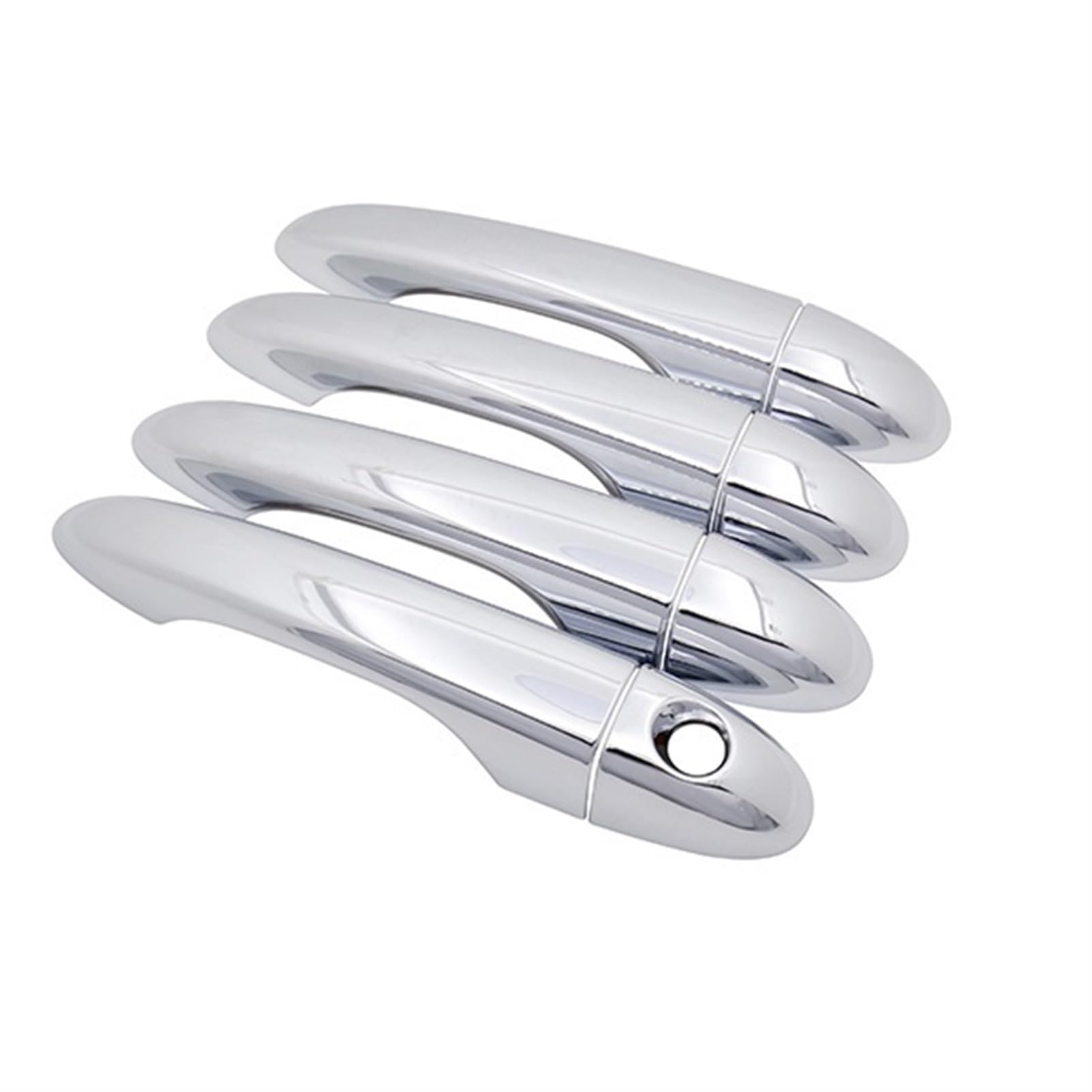 Qunfd 4Handle 1 Keyhole Fit For Chrysler 200 200C Mk2 2015 2016 2017 Luxurious Chrome Smart Door Handle Cover Car Exterior Accessories Decorate Stickers(4Handle 1 Keyhole)