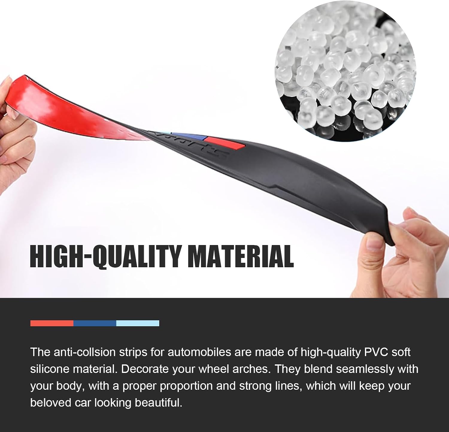 2PCS Car Wheel Tire Eyebrow Strips, Auto Fender Flare Arch Lip Trim Strips, Silicone Wheel Arch Protectors, Anti Collision Self Adhesive Protector Sticker, Car Accessories (Black)
