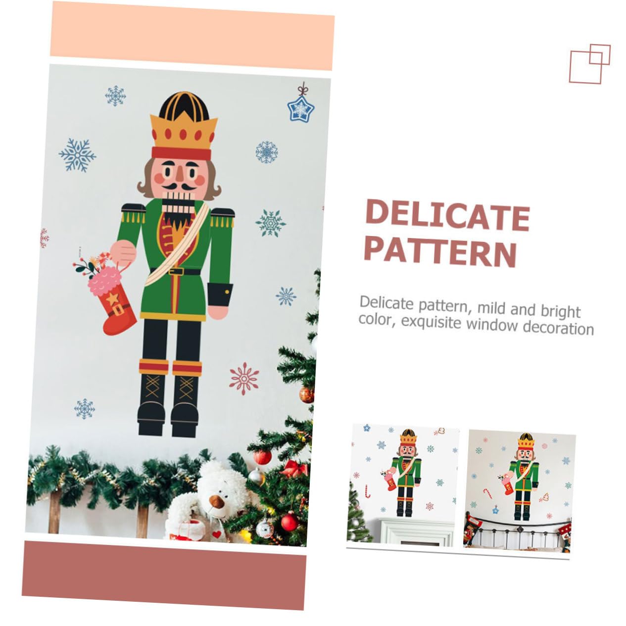TOPBATHY 5 Feuilles Autocollants De Fenêtre De Noël Décor D'autocollants De Noël Stickers Muraux Joyeux Noel Autocollants De Fête De Décor De Maison Autocollant Mural d'hiver PVC