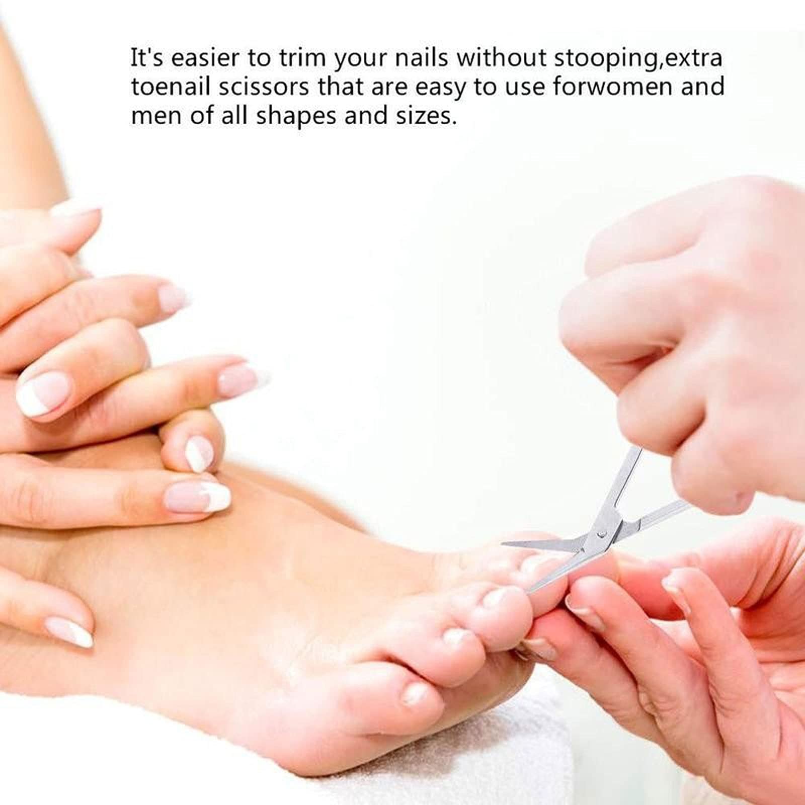 XIANGFAZJD Cortauñas 1pc Largo Manejo de uñas Tijeras Tijeras de Toe Manotrada Largo Trazado de uñas Cutículas de ángulo Tijera Tijera Nipper Recortador Cortador Nail Art Art