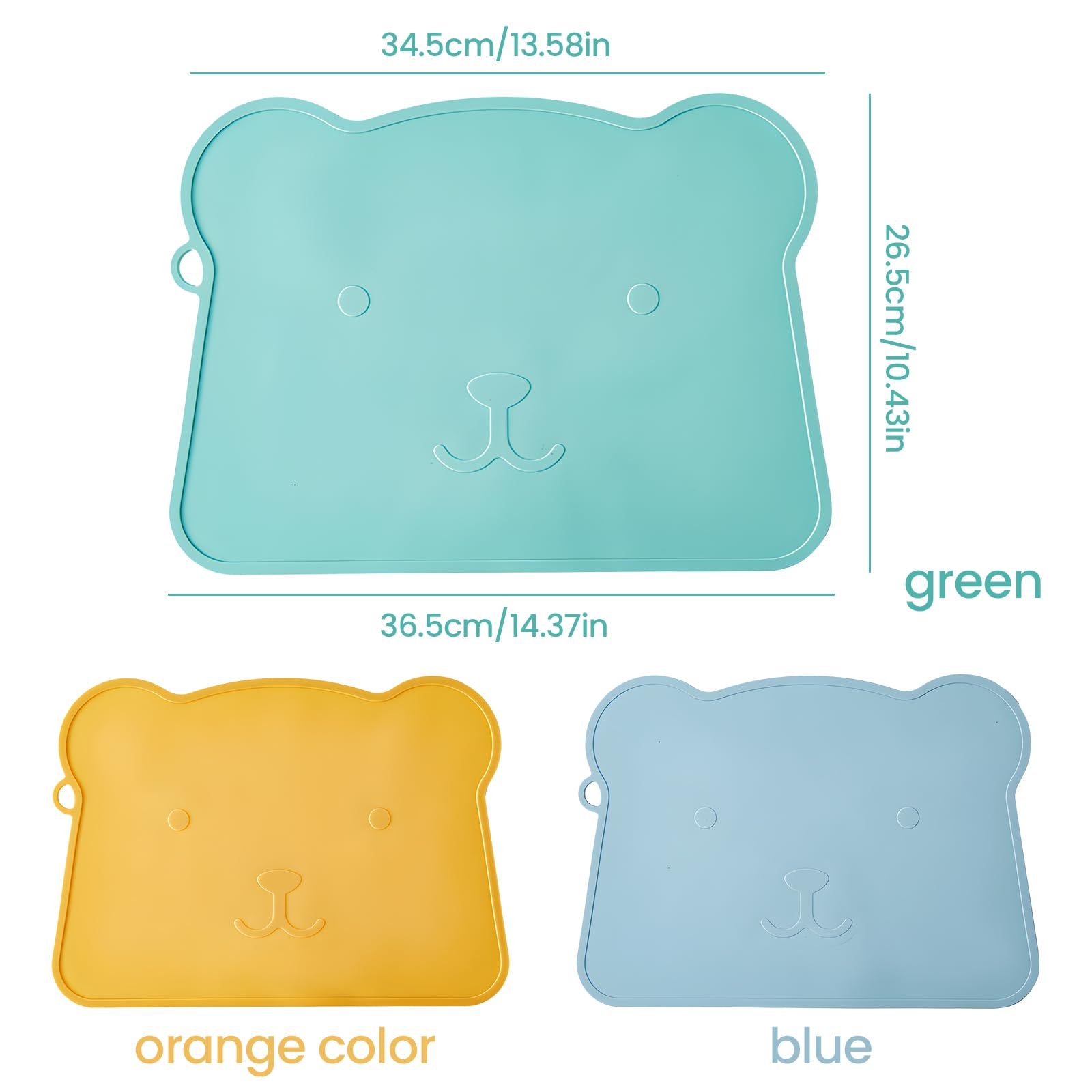 Set de Table en Silicone pour Enfants et Bébés - 3 Tables pour Tout-Petits
