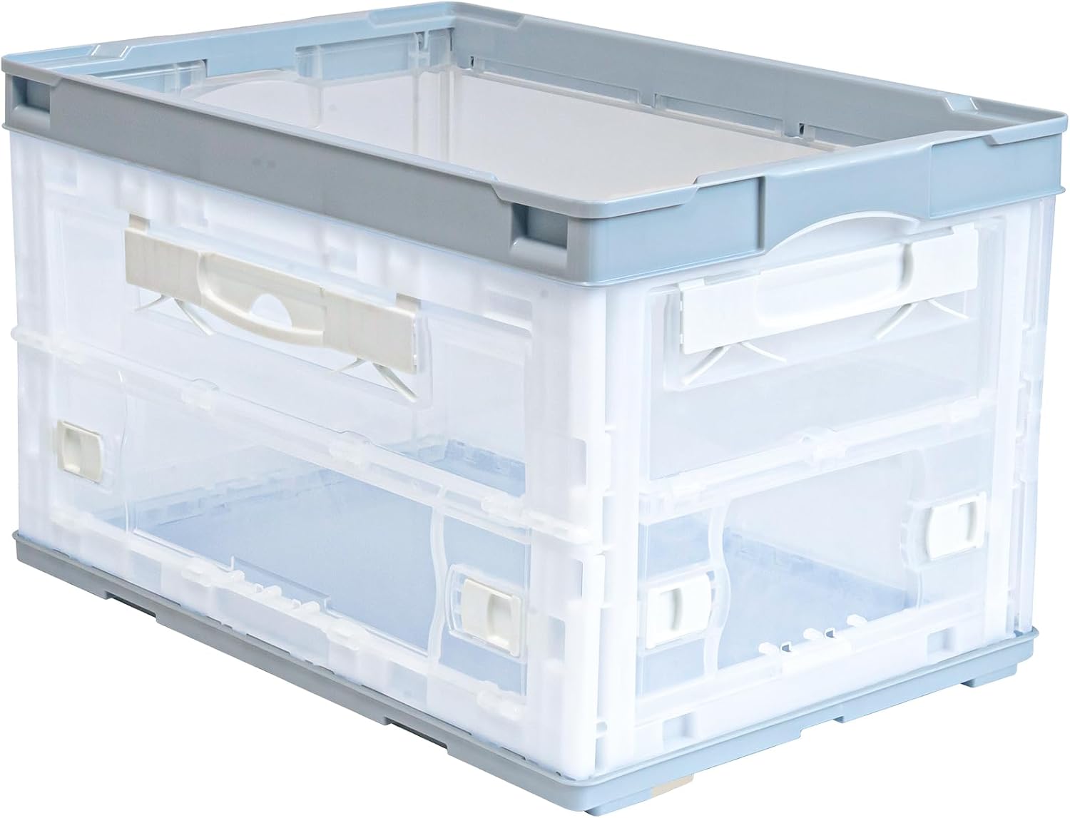 RISU CB51NRL Folding Container, Single Door, 10.9 gal (50 L), Light Blue, Made in Japan, Stackable, Side Out Storage