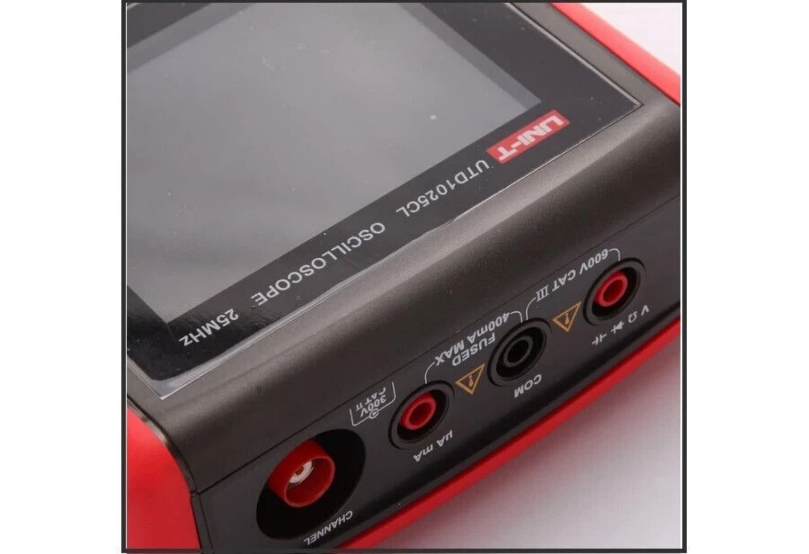 UTD1025CL Osciloscopio de memoria digital portátil con 25 MHz, 1 canal, 200 Msa/s, velocidad de muestreo 2 en 1: osciloscopio y multímetro de medición para voltaje, corriente, ohmios, 3 contadores de