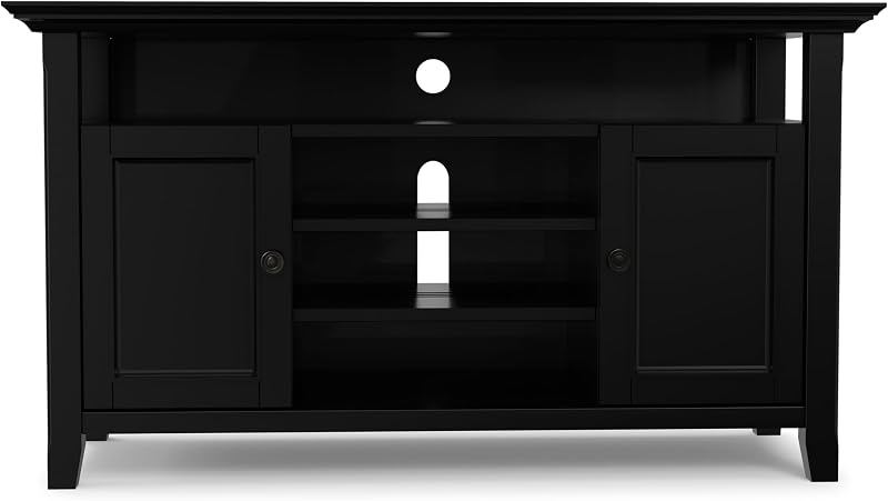 SIMPLIHOME Amherst 54" Wide Solid Wood TV Stand in Black image 5