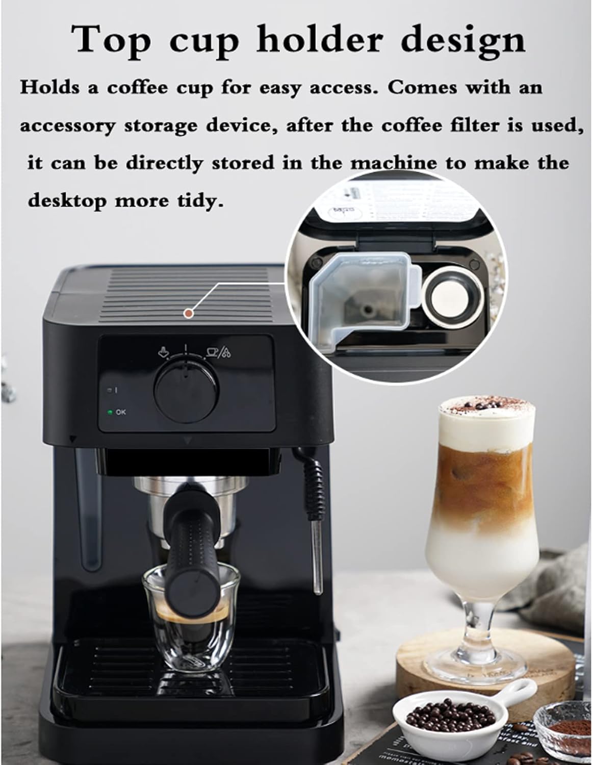 Coffee machine Coffee Espresso Semi-Automatic Coffee Machine, Milk Froth Coffee Machine, Small Home Coffee Machine, Suitable For Milk Coffee, Cappuccino, Mocha