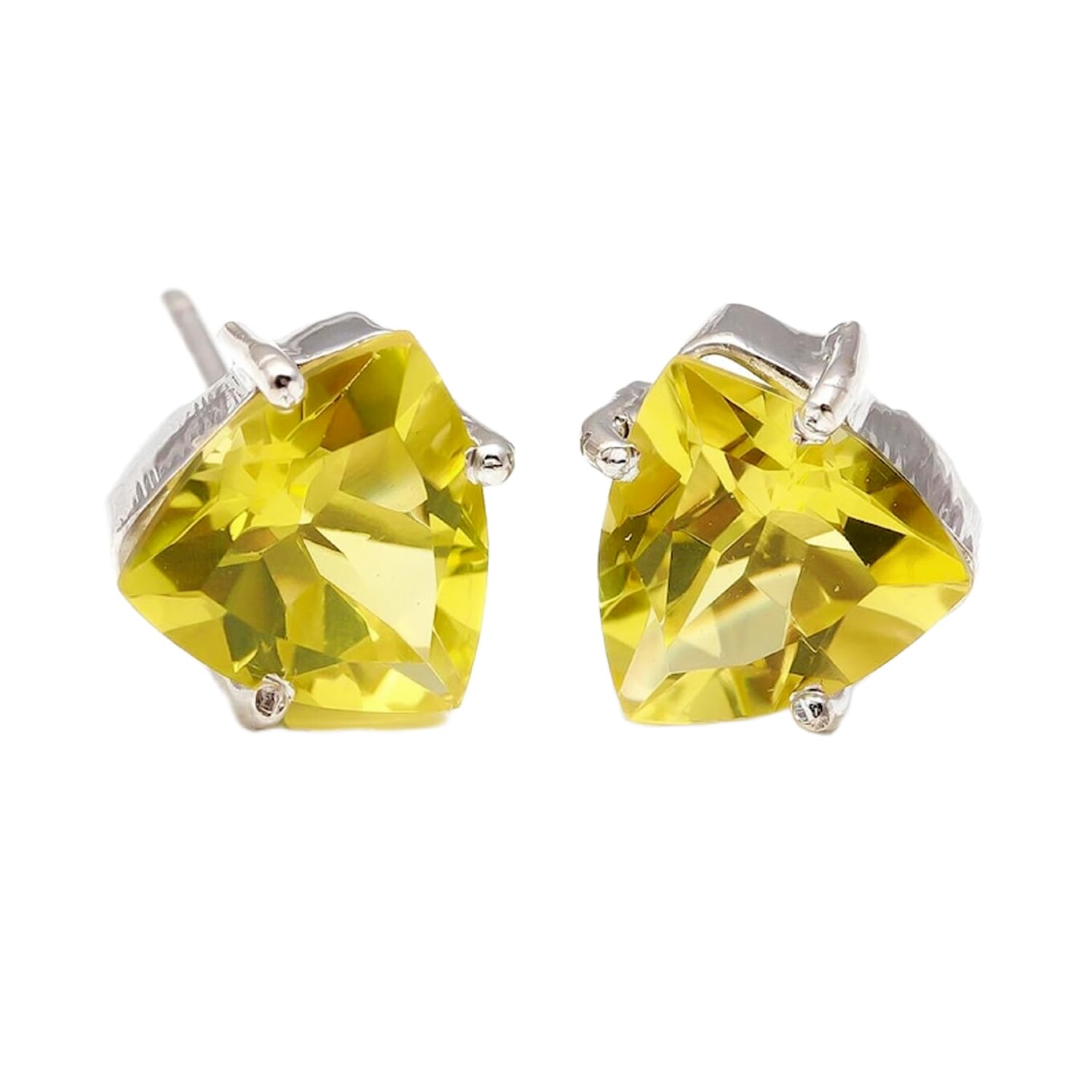 Puces d'oreilles quartz citron naturel d'exception et argent 925 - 5
