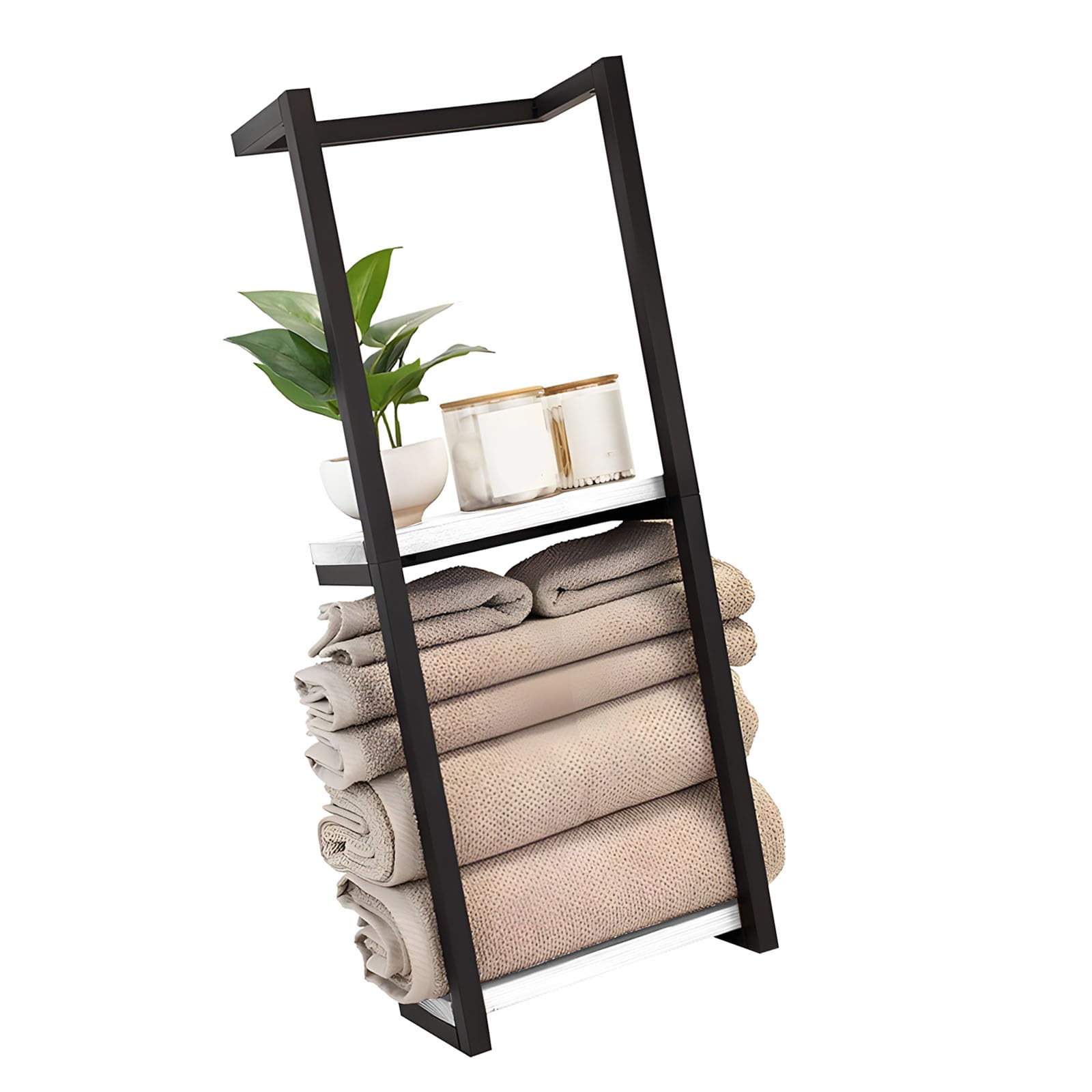 Family Friendly Bathroom Wall Mounted Towel and Accessory Shelf for Child Safe Organization Waterproof Bathroom Accessory