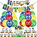 Juego de Globos de Cumpleaños de Niños,con 16 Tarta Decoración,Feliz Cumpleaños del Pancarta,Decoración de Cumpleaños Niños