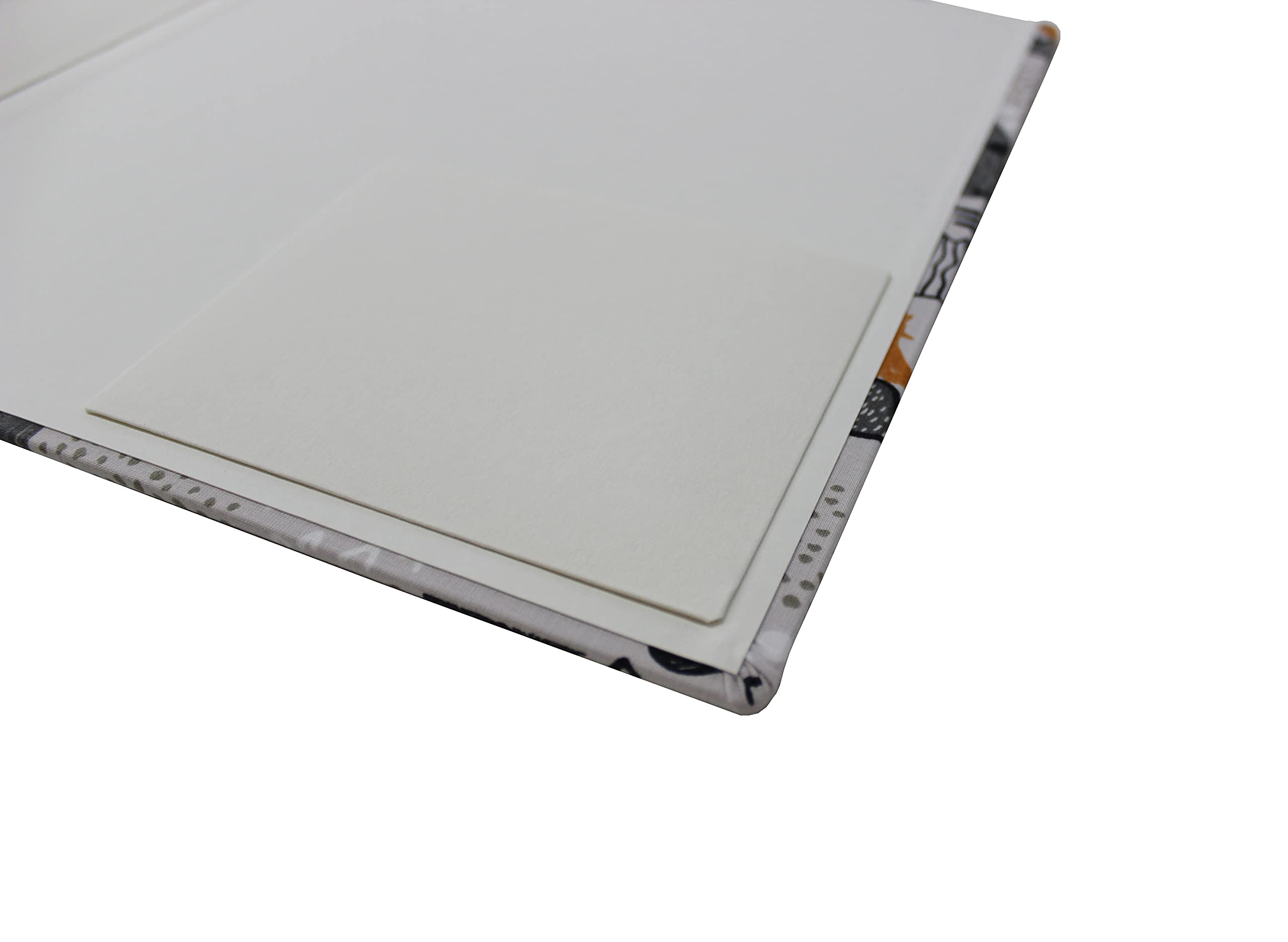 Álbum de fotos infantil con cubierta de tela de algodón gris, gran formato.