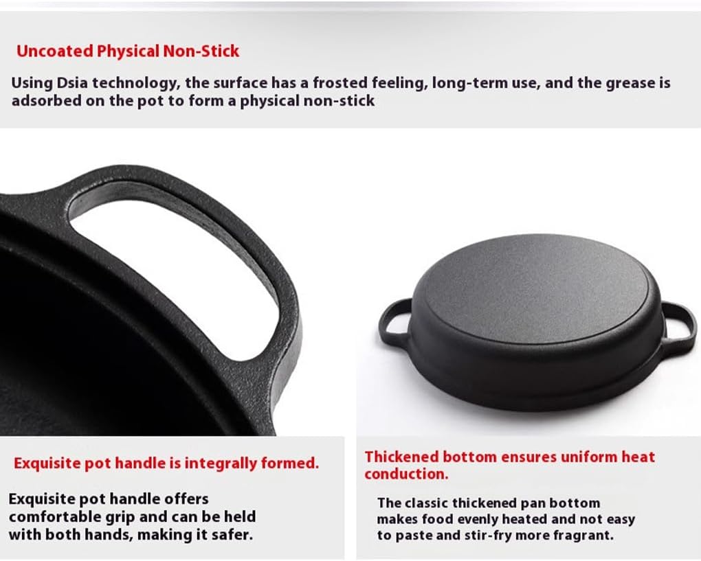 ガラススティック付きキャストパン バーベキュー誘導調理器に底を付ける くっつかずに加熱 調理に必須, 直径25cm