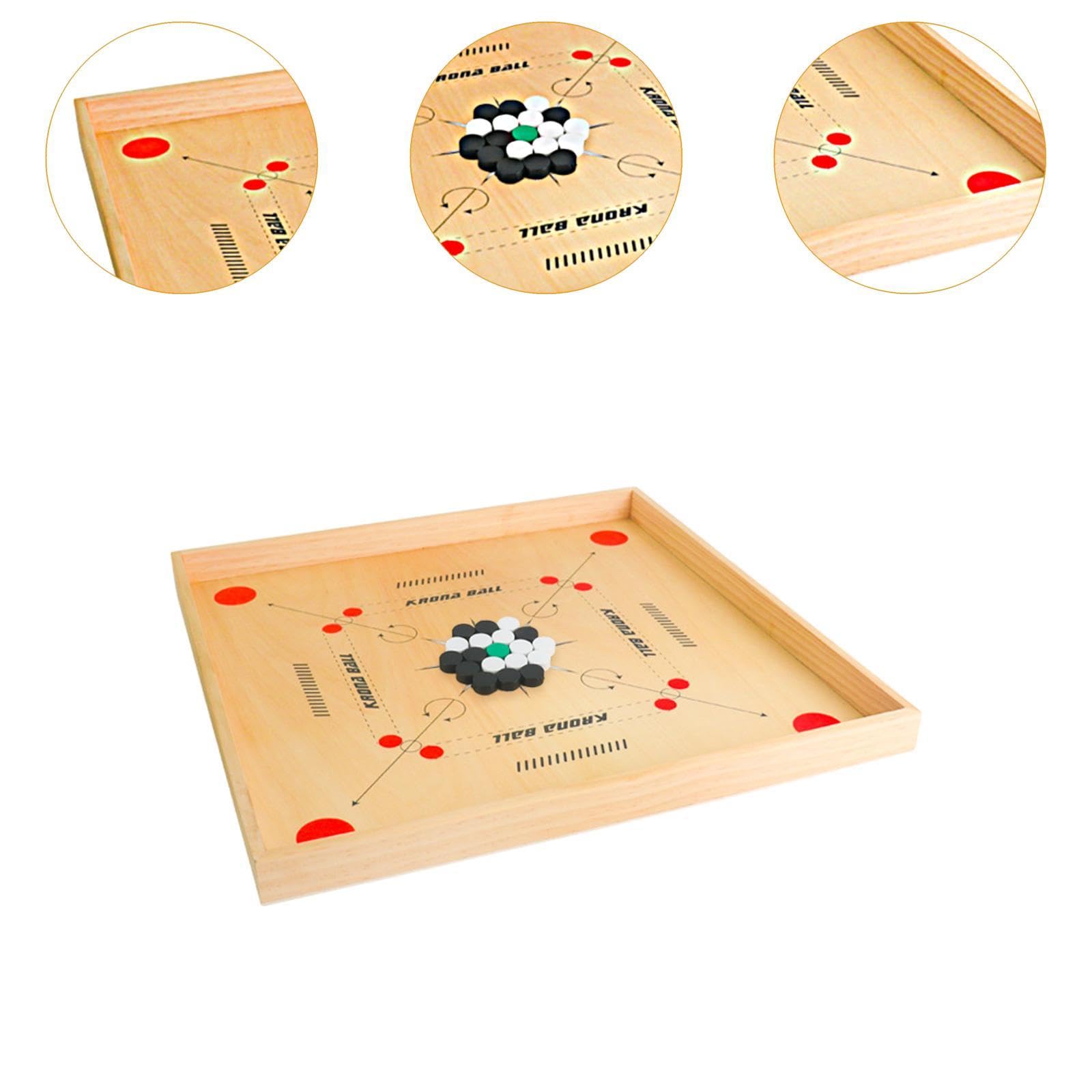 Jeu de Carrom, Plateau de 45,7 X 45,7 Cm, Jeu de Table En Bois pour Tous Les âges.