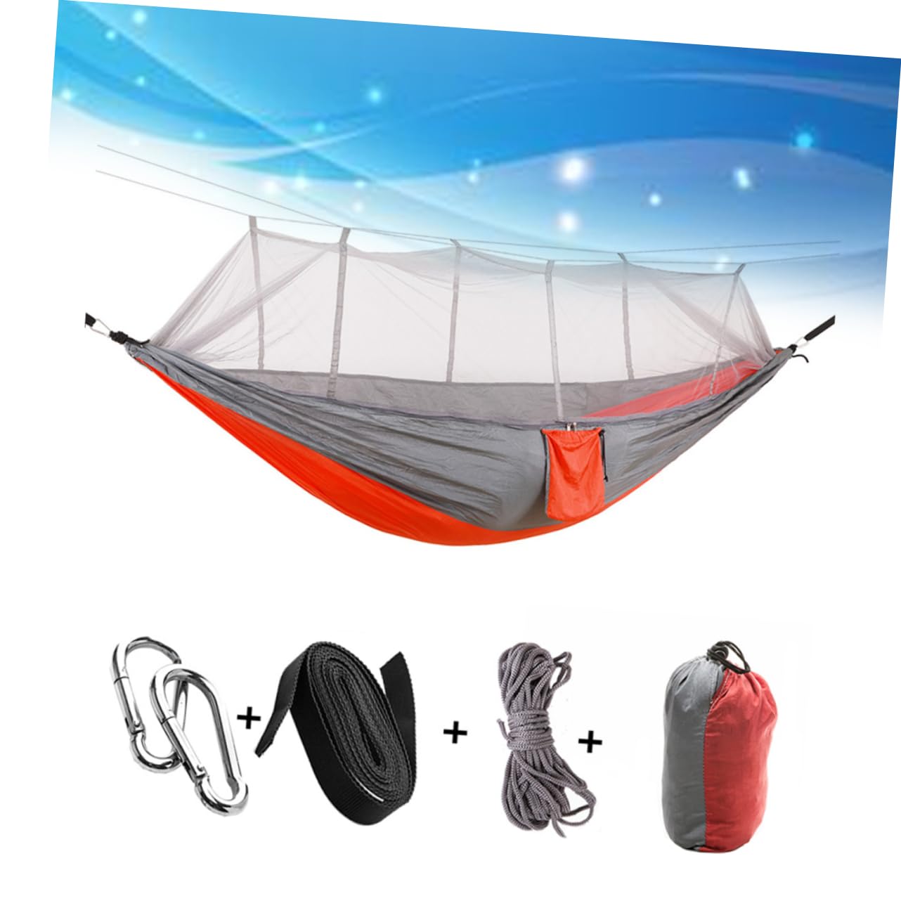 BESPORTBLE Amaca in Nylon Amaca da Viaggio Amache per Esterno Amaca per Esterno Amaca da Esterno Campeggio Amaca Portatile Amaca da Campeggio Rete 210T Doppia