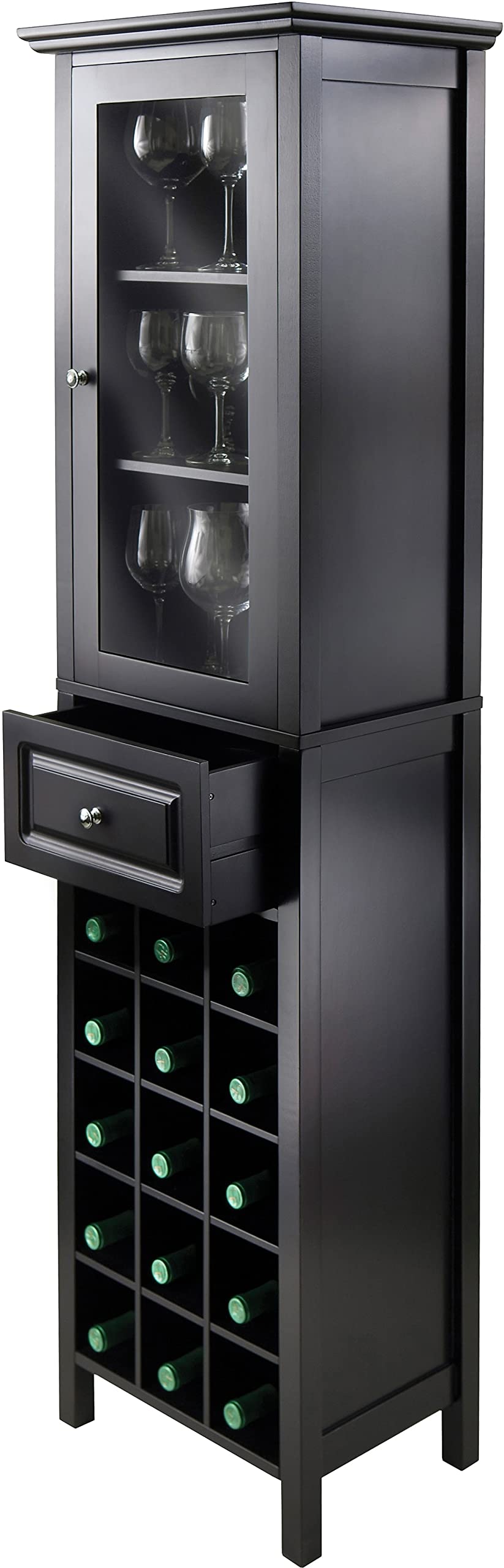 Winsome Burgundy Wine Storage, Black