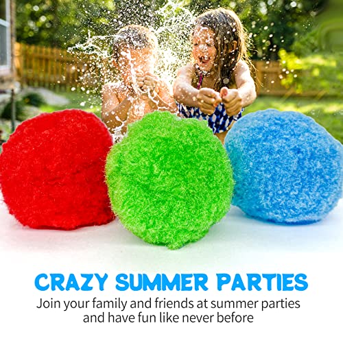 100 Pcs Reusable Water Balloons 2.5" Reusable Cotton Water Balls, Water Splash Balls Water Balloon Game Water Balloons For Kids, Summer Toys And Outdoor Toys Water Games For Kids Outside #TOP6